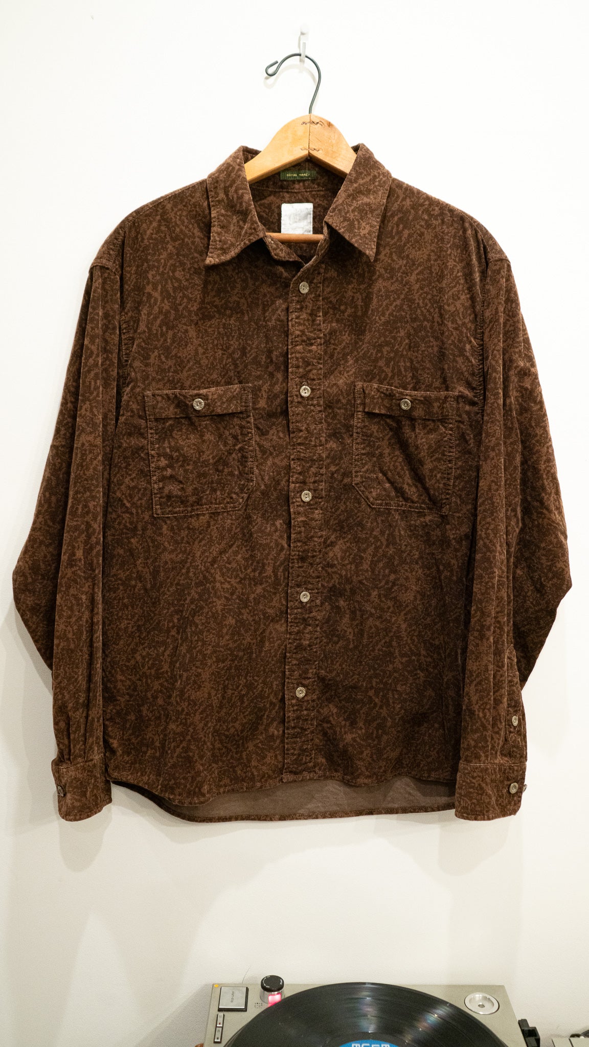8-90's Camo pattern Corduroy shirt