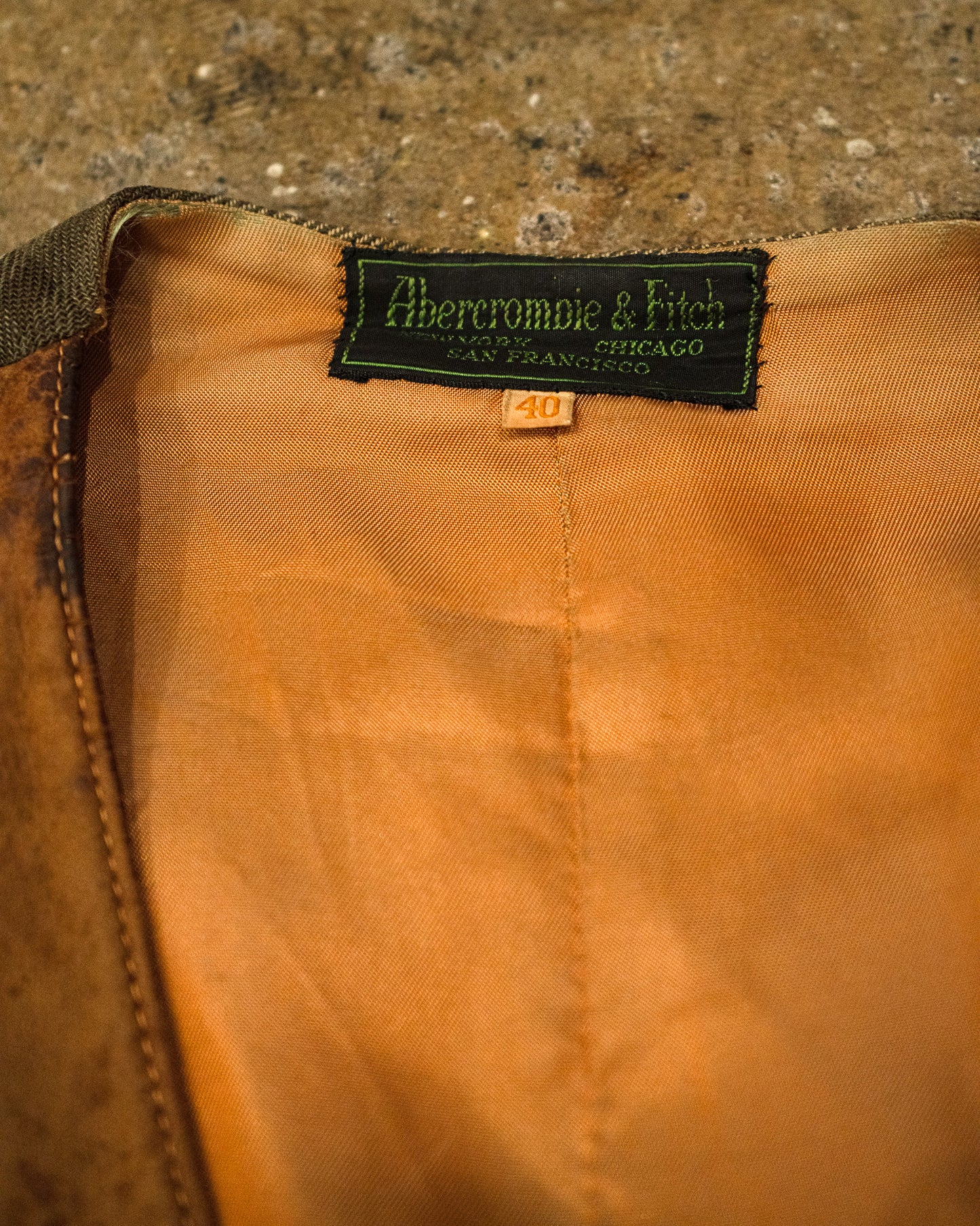 60's. ABERCROMBIE&FITCH LEATHER VEST