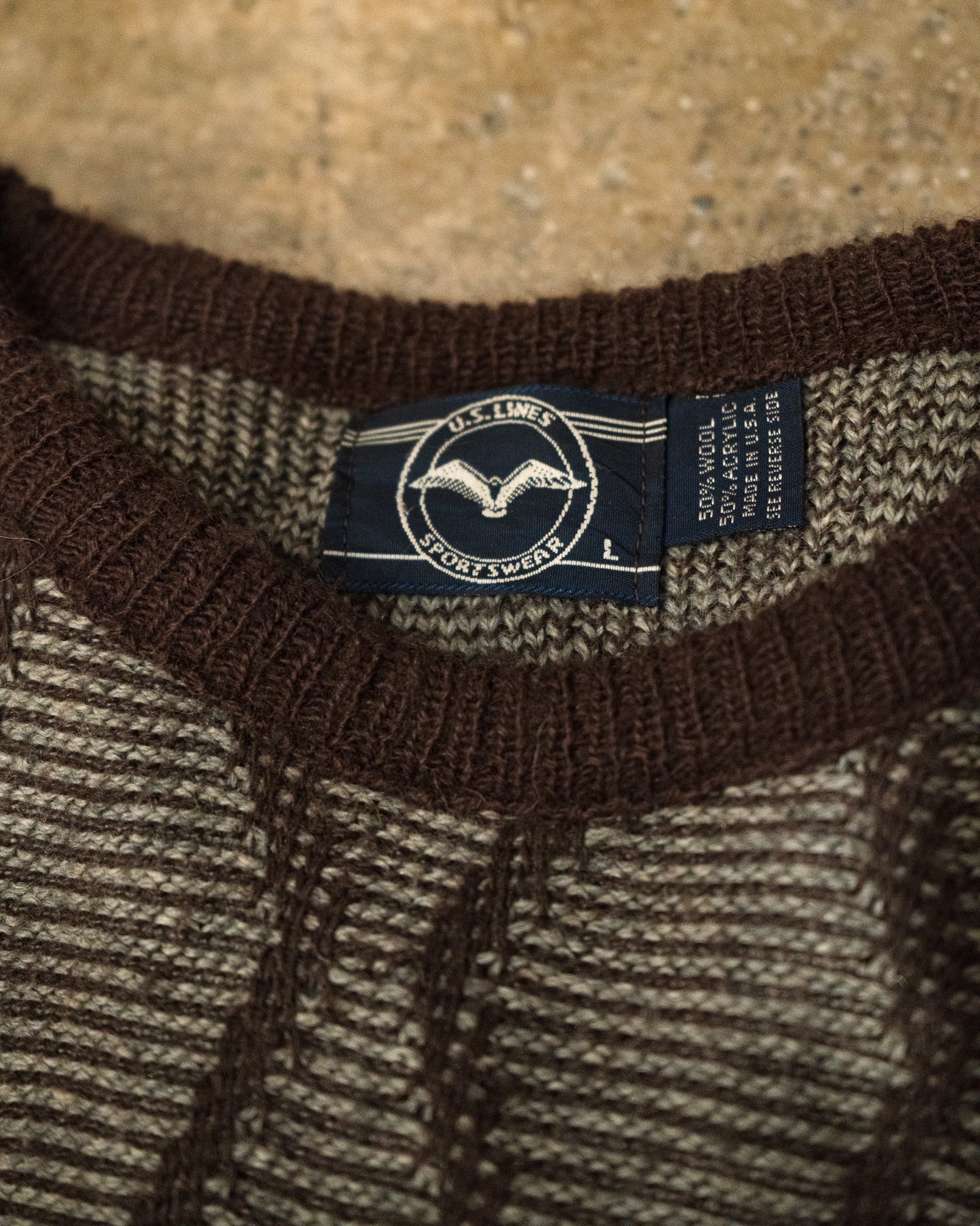 90's ARGYLE KNIT SWEATER