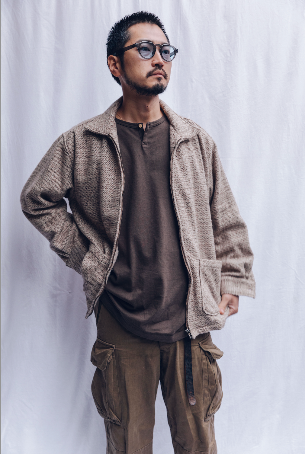 GEORGE TWEED JACKET-BEIGE MIX