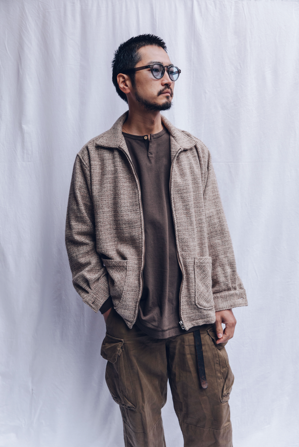 GEORGE TWEED JACKET-BEIGE MIX