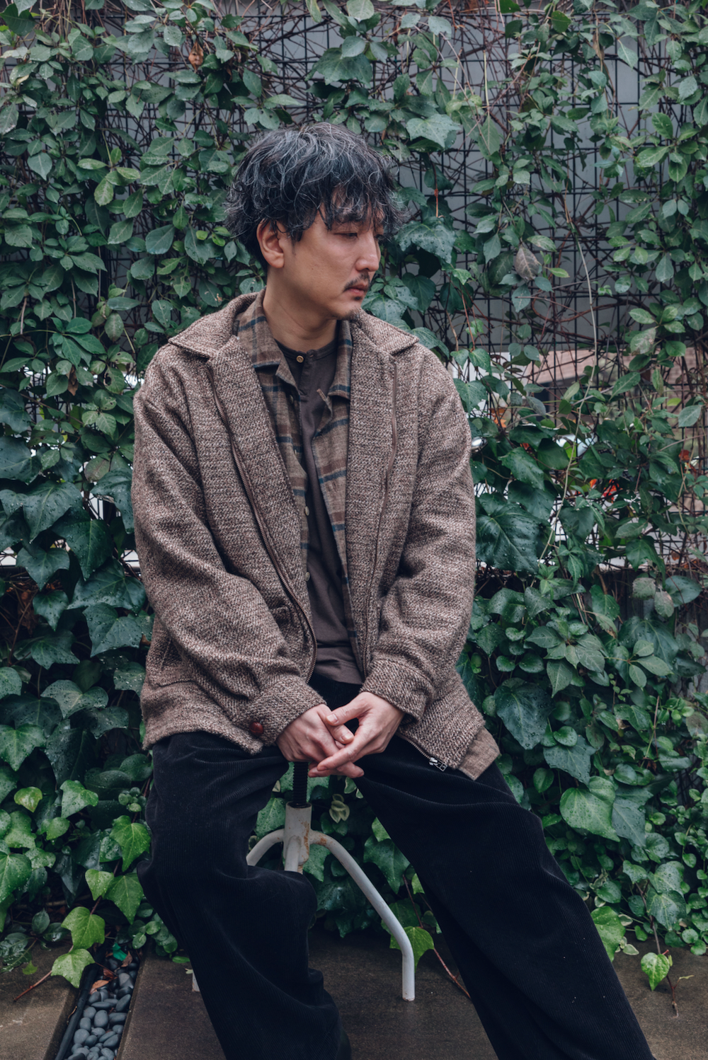 GEORGE TWEED JACKET-BROWN MIX