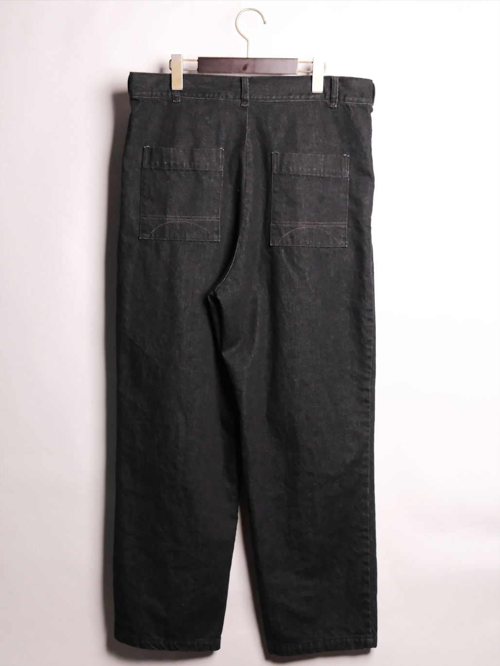 1 TUCK DENIIN PANTS-BLACK