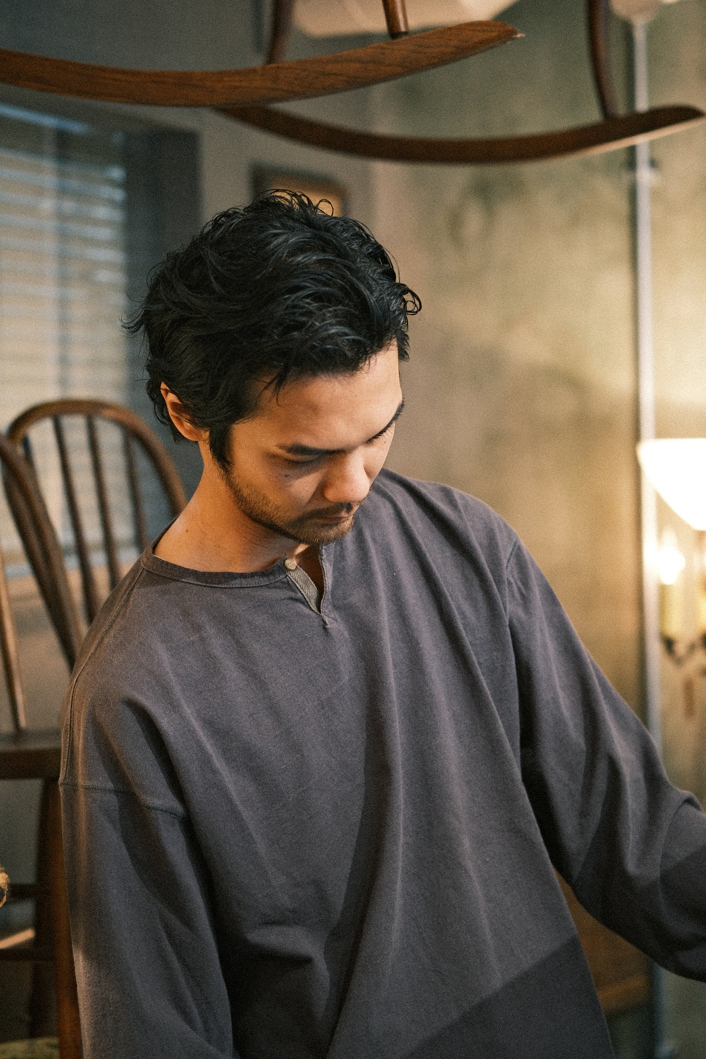 DARU HENRY NECK L/S T - C.GRAY