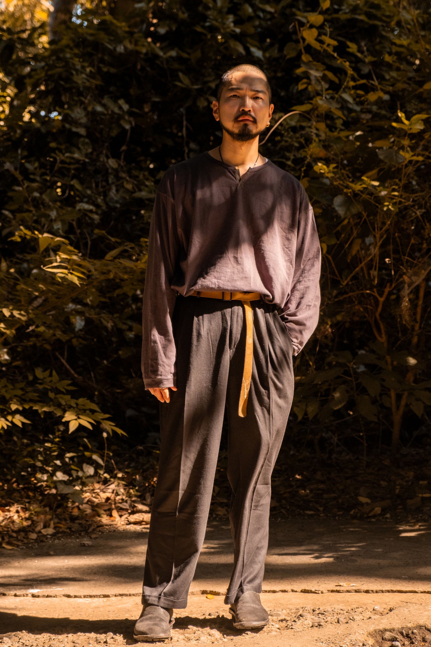 DARU HENRY NECK L/S T - C.GRAY