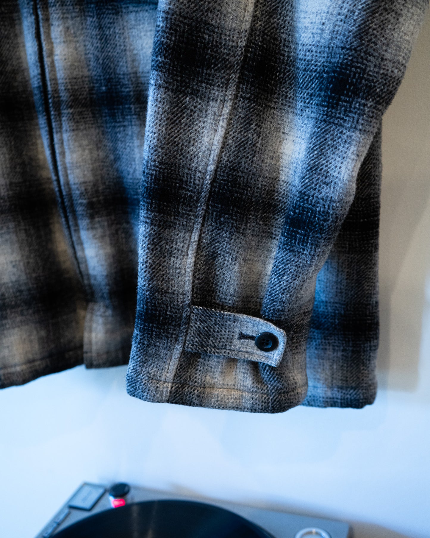 90's  ombre check  pattern wool Jacket