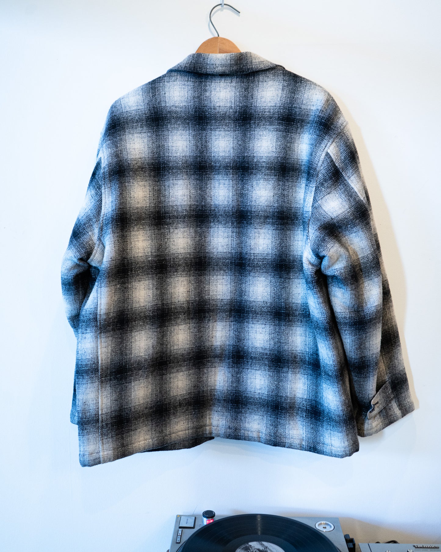 90's  ombre check  pattern wool Jacket