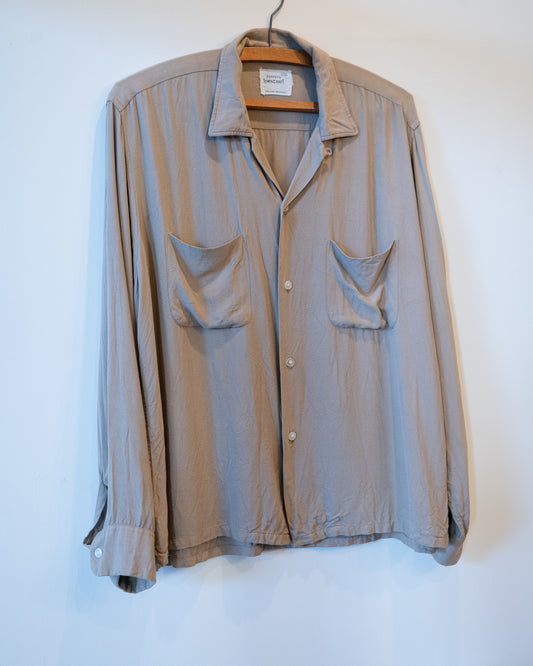 60's   open collar rayon shirt