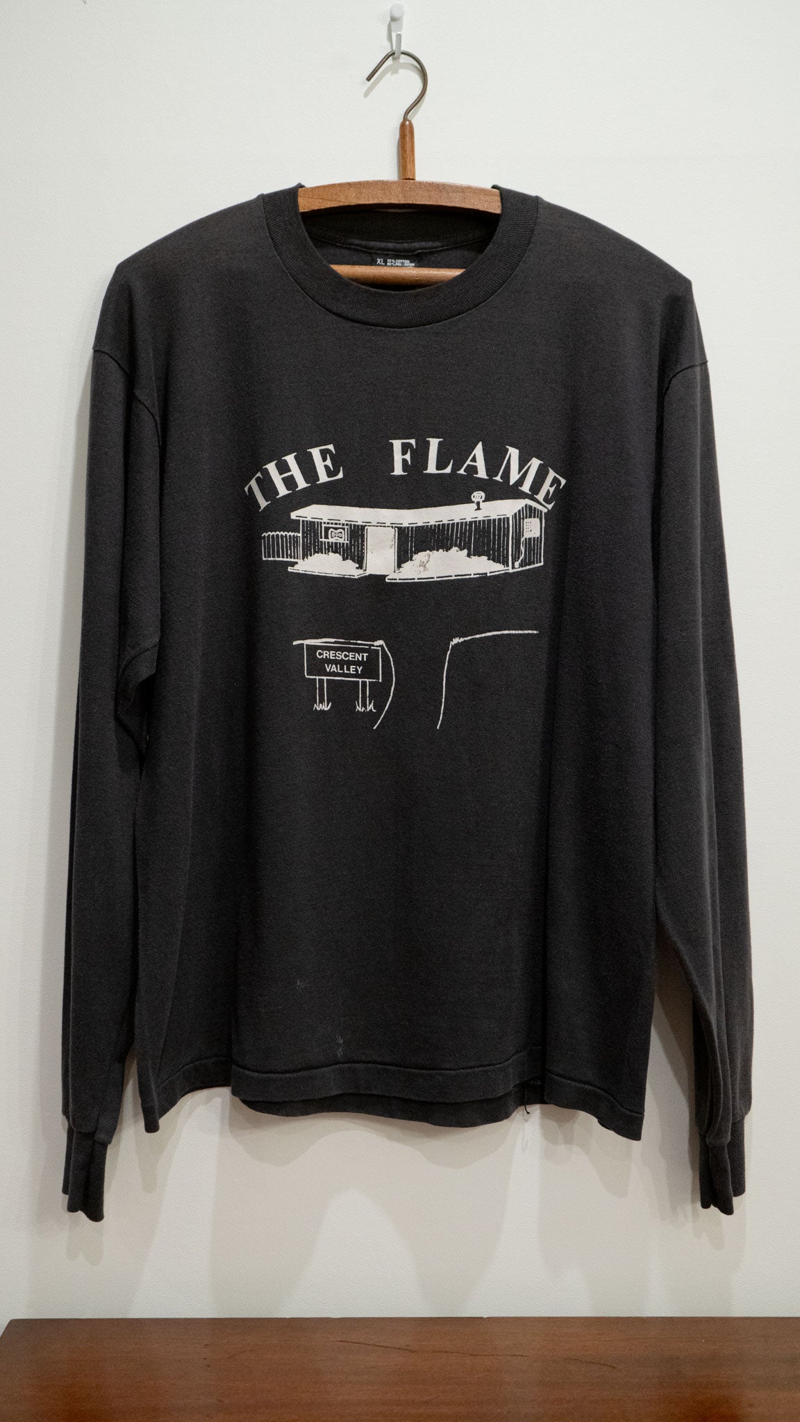 80's   FADE BLACK  L/S PRINT Tshirt