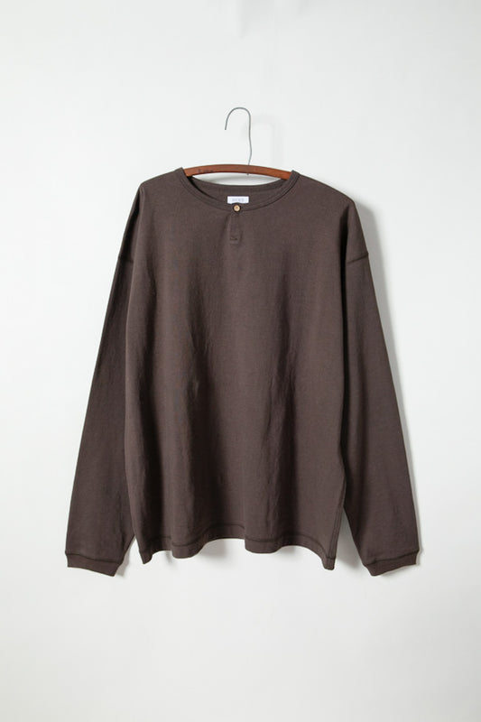 DARU HENRY NECK L/S T - BROWN